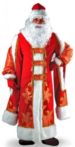 Карнавальный костюм Дед Мороз «Царский» (красный) для взрослых