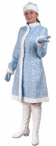Карнавальный новогодний костюм «Снегурочка» (голубая) для женщин