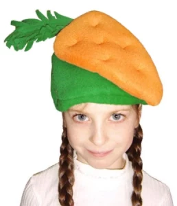 Детская карнавальная Шапочка «Морковь» для девочек и мальчиков