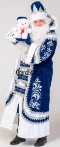 Карнавальный костюм Дед Мороз «Купеческий» (синий) для взрослых
