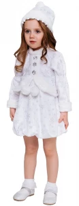 Детский карнавальный новогодний костюм Снегурочка «Малышка» для девочки